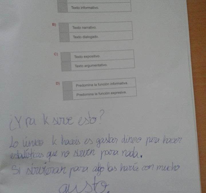 ¿Para qué sirven las pruebas de diagnostico? Contestación de un alumno.