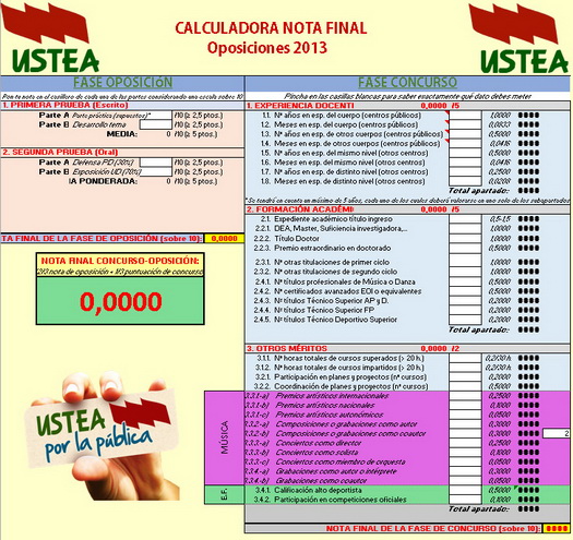 OPOSICIONES. Calculadora para conocer tu nota