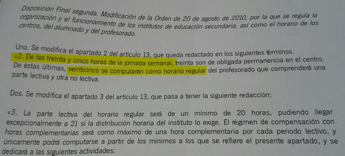 Preparado el cambio de normativa  que acaba con la ilegalidad de los horarios regulares de más de 25 horas