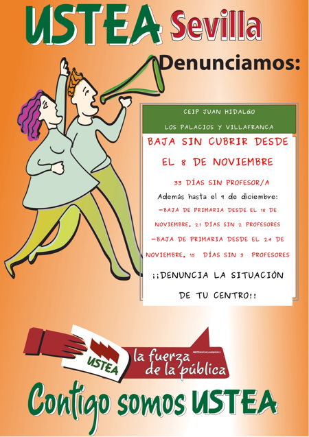 USTEA denuncia las bajas sin cubrir en la Escuela pública andaluza