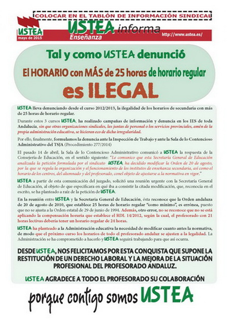 Se acabó el horario regular de más de 25 horas. No más ilegalidades con los horarios.