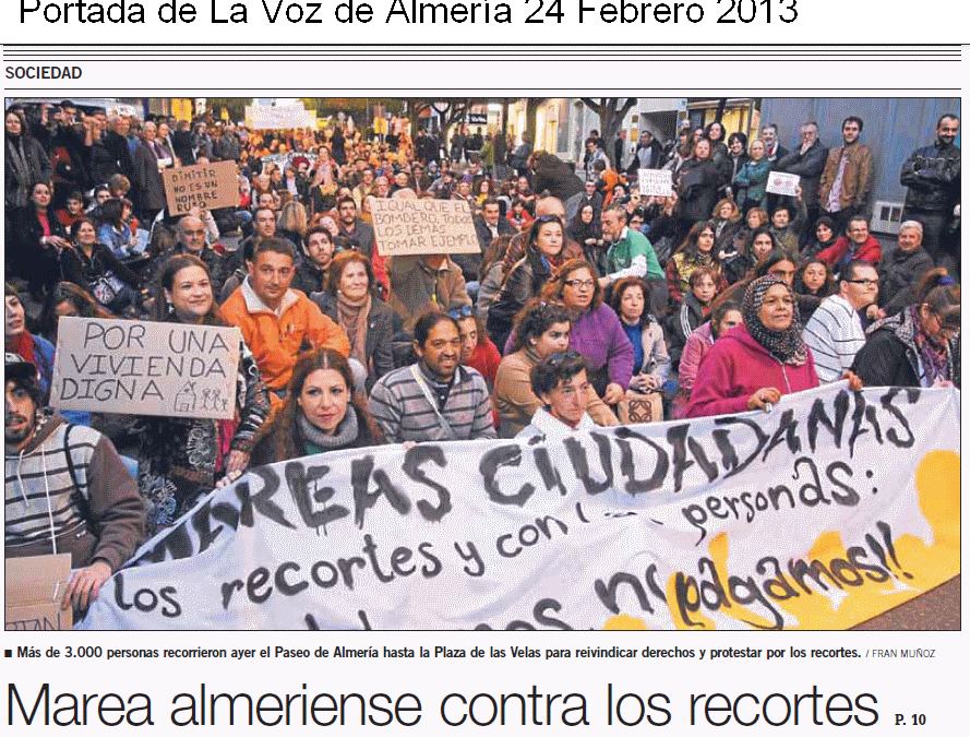 23F. La marea ciudadana inundó Almería.