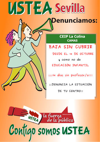USTEA Denuncia: En Andalucía no se cubren las bajas del profesorado