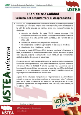 Plan de NO Calidad: Crónica del despilfarro y el despropósito