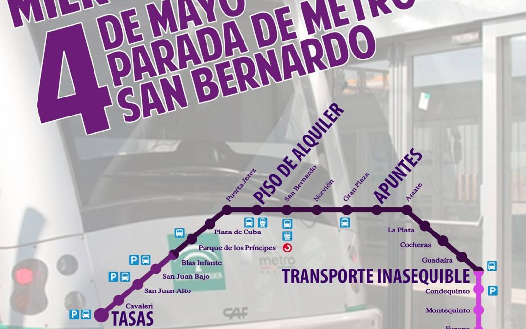Acción por el derecho a un transporte digno en Sevilla