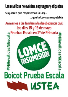 Cuatro de cada cinco niños gallegos no fue a la reválida de sexto… Boicot a la Prueba Escala andaluza