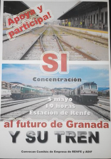 USTEA apoya la movilización convocada por los Comités de Empresa de ADIF y RENFE en Granada