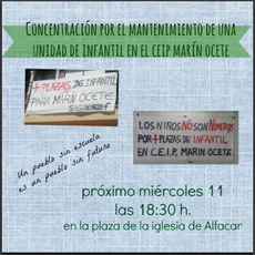 Alfacar: Un pueblo sin escuela es un pueblo sin futuro. No a la supresión de unidades