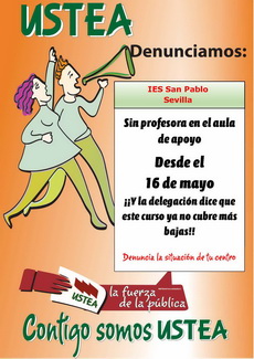 USTEA denuncia en Sevilla ya no cubren más bajas del Profesorado