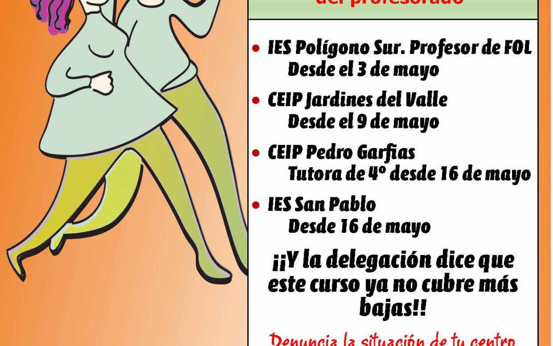 USTEA Denuncia: En Sevilla no se cubre ninguna baja del Profesorado