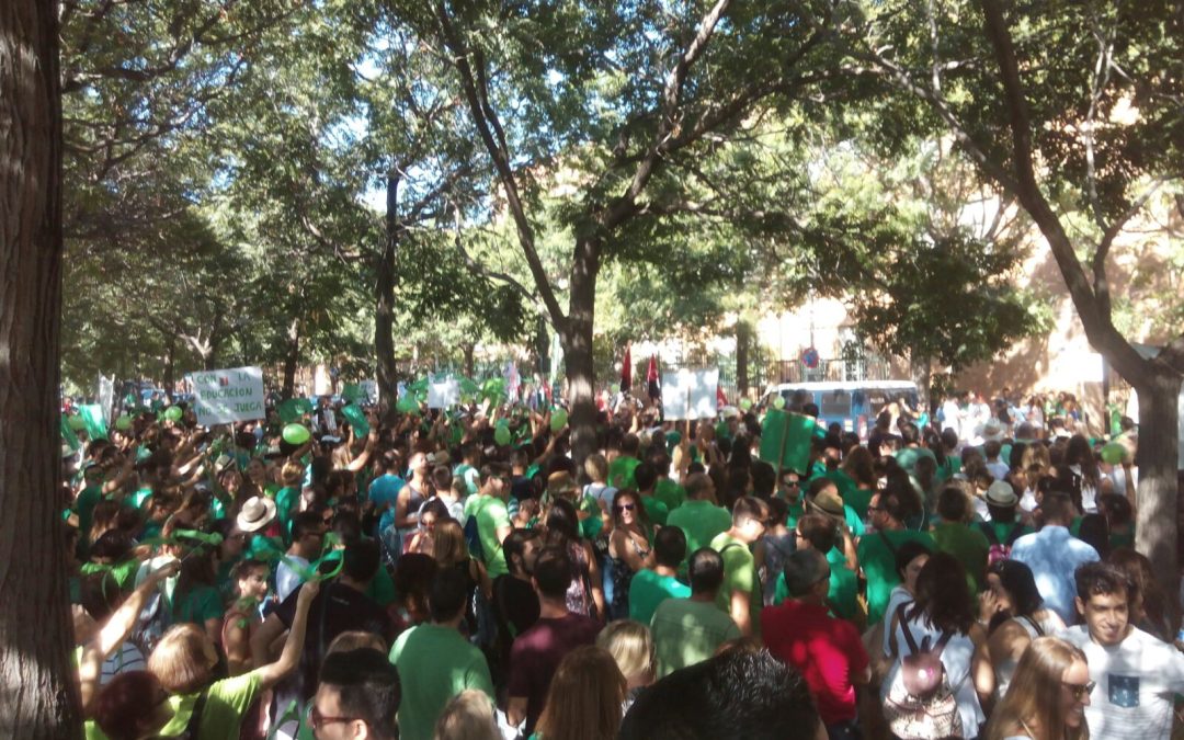 Concentración en la Delegación de Educación de Sevilla: éxito de participación
