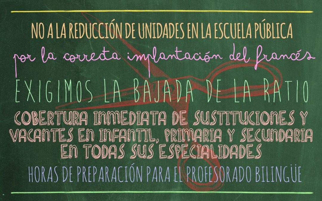 Almería. Concentración contra la reducción de unidades en la escuela pública, hoy 14 de septiembre a las 18 horas