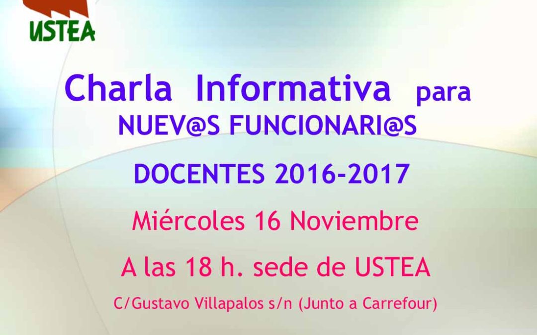 Almería. Charla informativa para nuevxs funcionarixs docentes