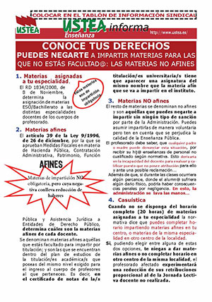 Conoce tus derechos: Puedes negarte a impartir materias NO AFINES