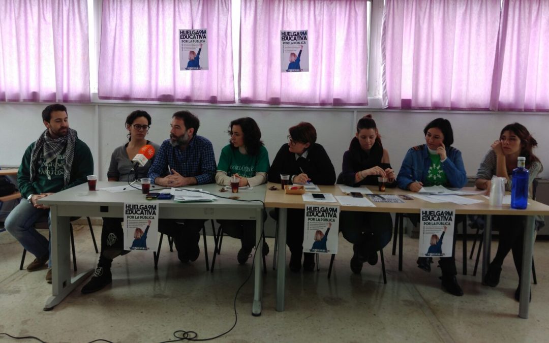 Rueda de Prensa unitaria de los convocantes de la huelga general educativa del 9M