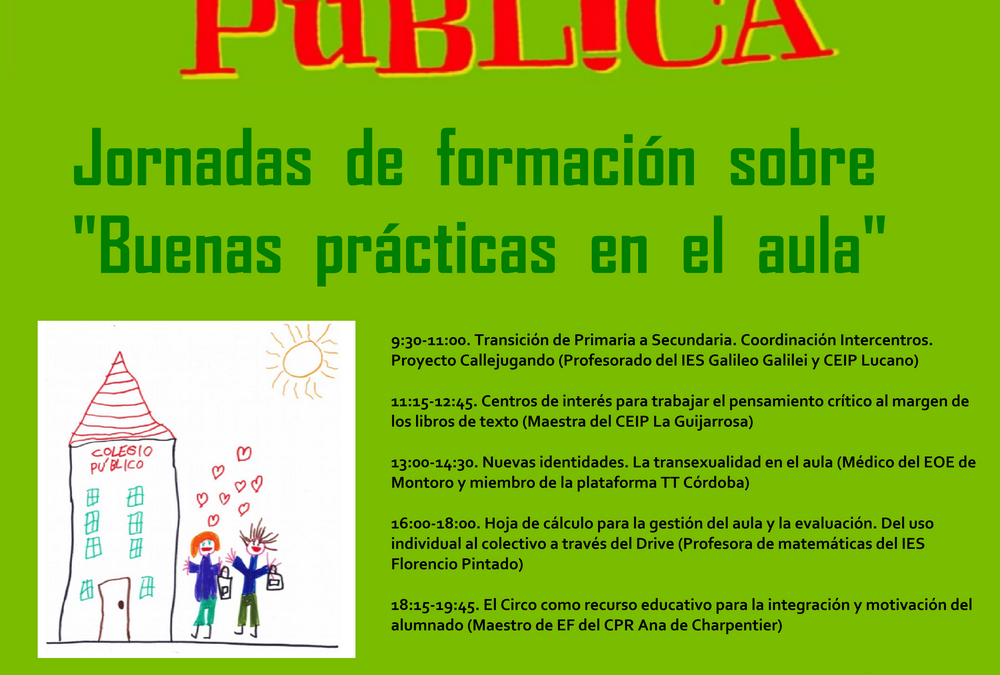 Córdoba: Jornadas de formación «Buenas prácticas en el aula»