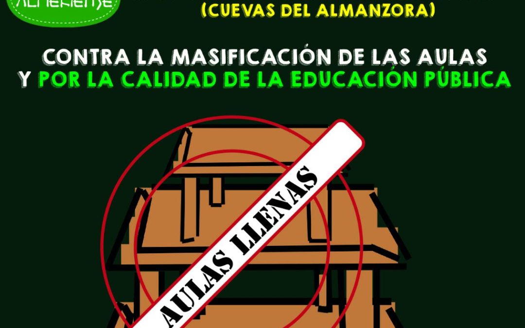 Almería. Concentración en la puerta del IES Jaroso el jueves 11 de mayo a las 10 h contra la Masificación de las aulas y por la calidad de la educación pública