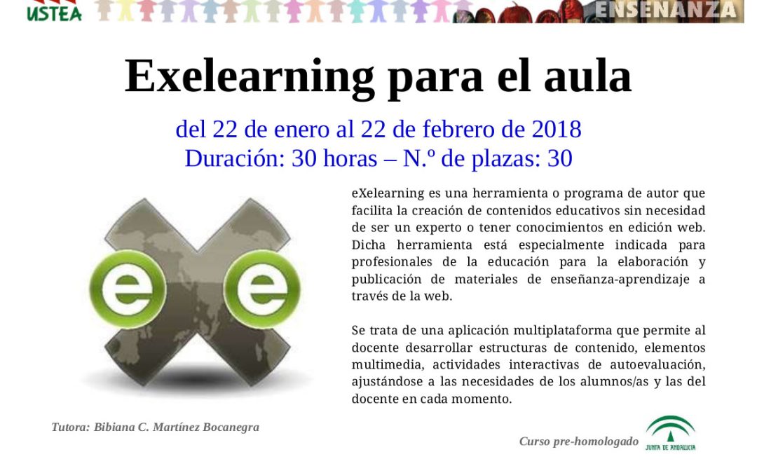 Formación. Abierta la inscripción al curso “eXelearning para el aula” homologado con 30 horas por la CEJA