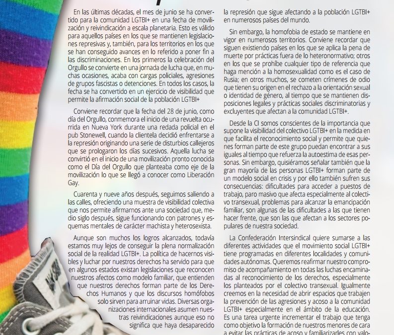 28 de Junio, Día del Orgullo. Mes de los colores y la diversidad