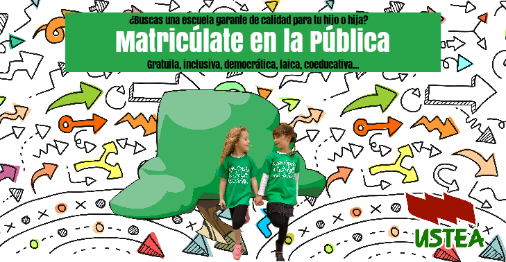Escolarización – Del 1 al 31 de Marzo ¡Apúntate a la PÚBLICA!