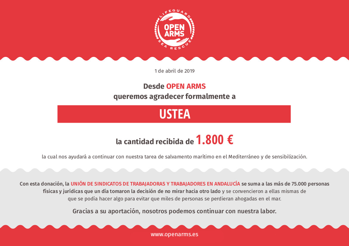 Agradecimiento donacion_ustea
