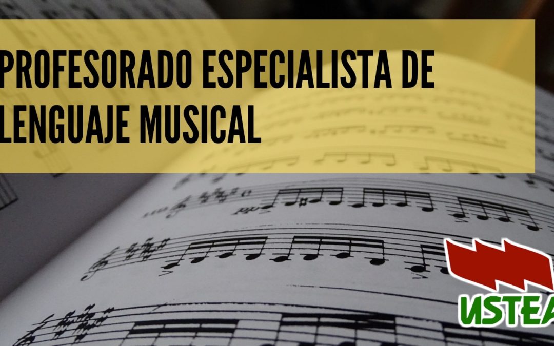 Bolsa de trabajo. Convocatoria urgente de profesorado especialista en lenguaje musical en conservatorios elementales y profesionales de música y danza