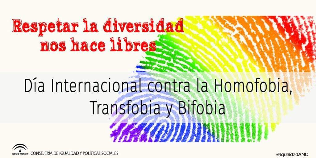 17 de mayo. Día Internacional contra la Homofobia, la Transfobia y la Bifobia.