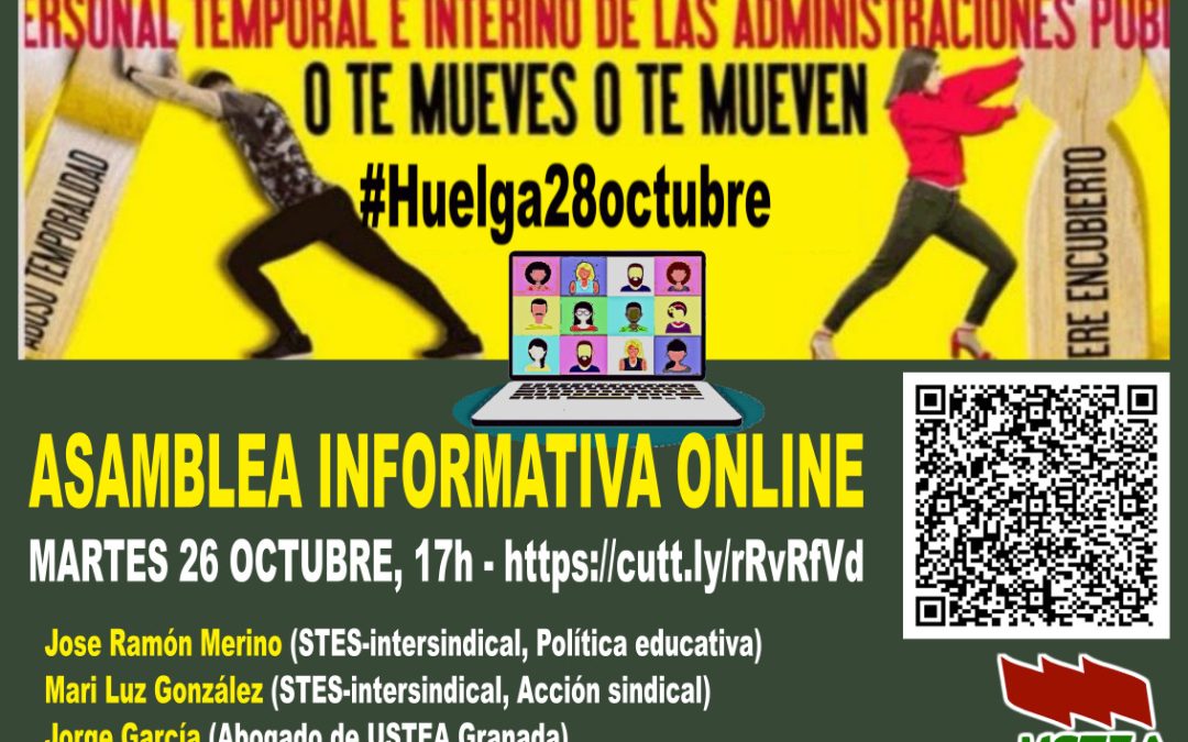 Interin@s: asamblea informativa 26 octubre y huelga 28 octubre