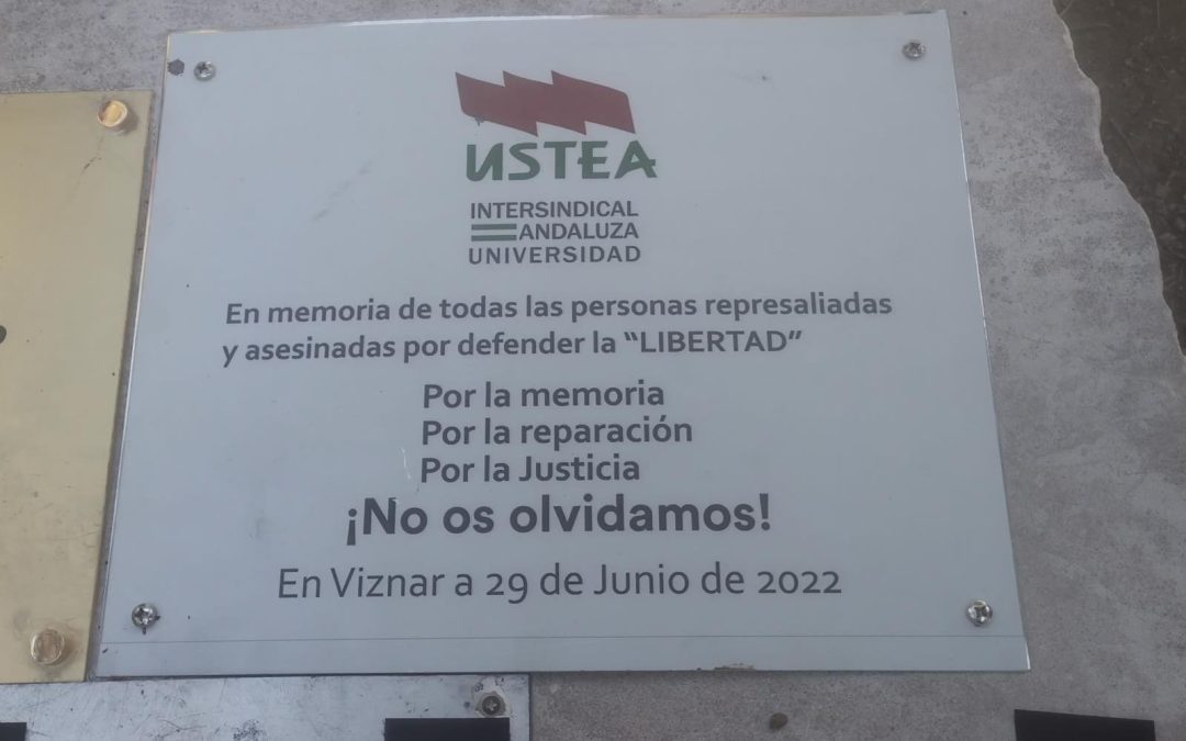 Acto de memoria histórica de USTEA Universidad en el barranco de Víznar