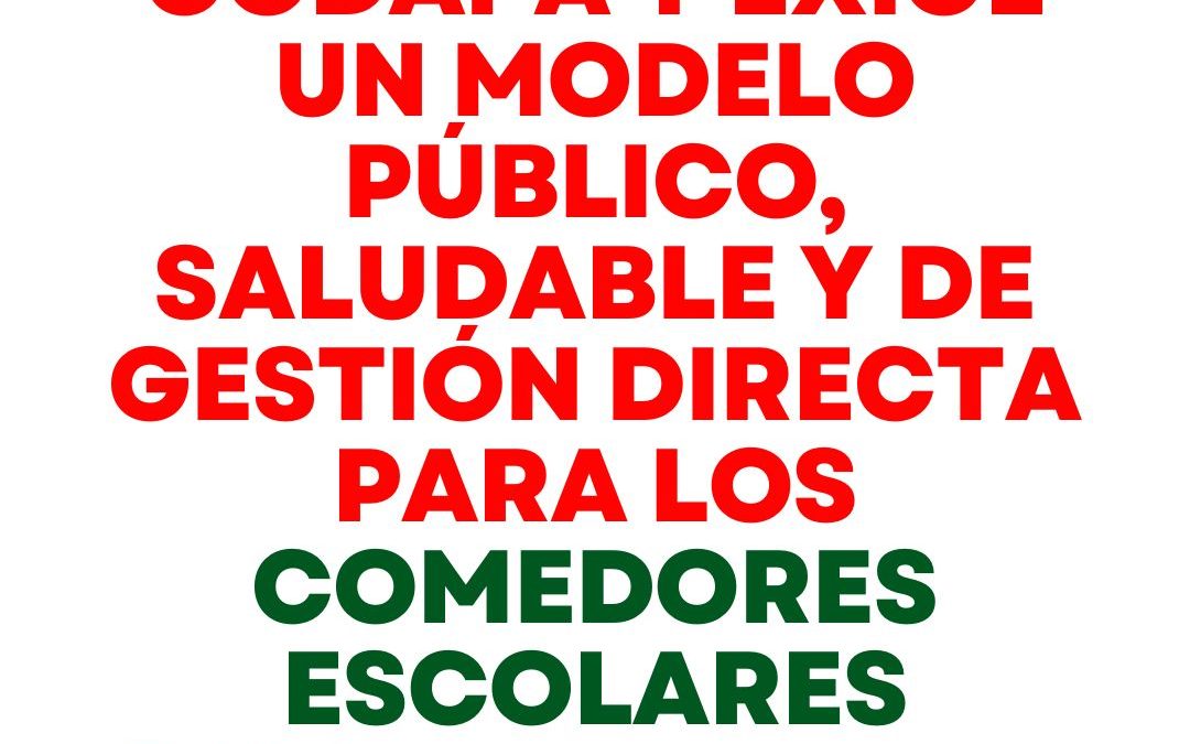 USTEA y Justicia Alimentaria apoyan la denuncia de CODAPA y exigen un modelo público, saludable y de gestión directa para los comedores escolares.